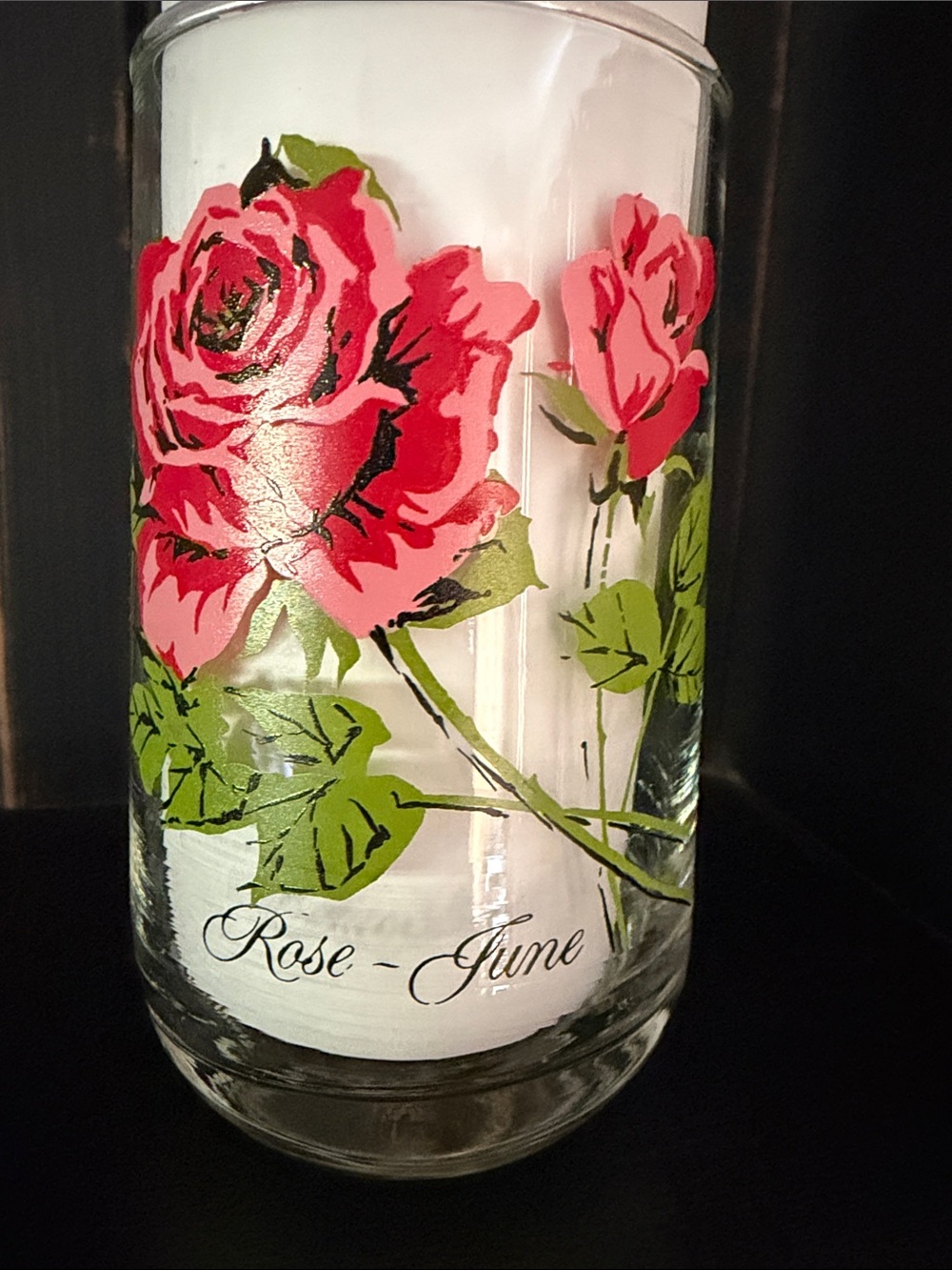 Brockway Flower‎ of the Month Juice Tumbler Drinking Glass - June Red Rose